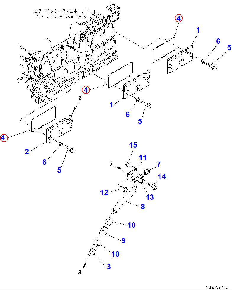 Diagram 6150-21-6450 GASKET (K2) - Komatsu