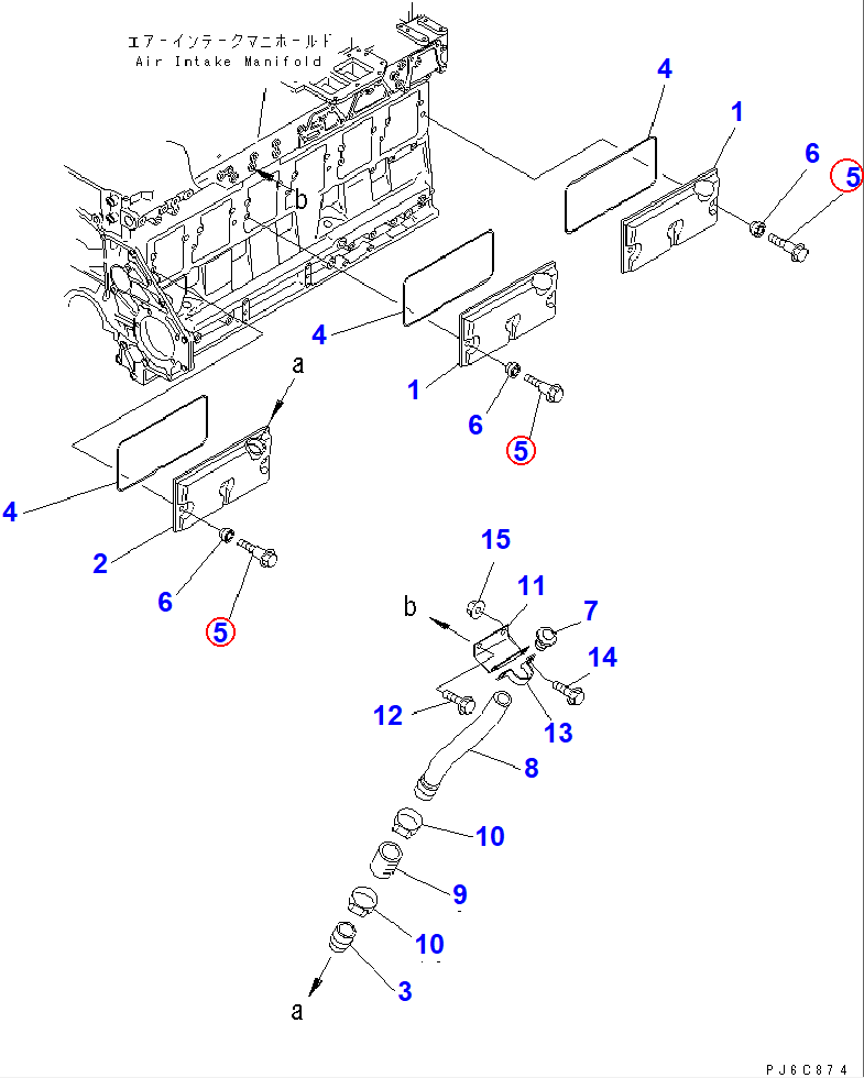 Diagram 6210-21-6471 BOLT - Komatsu