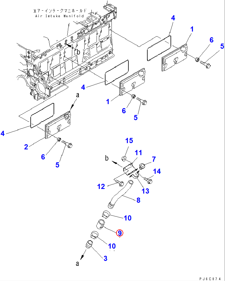 Diagram 6150-21-6530 HOSE - Komatsu
