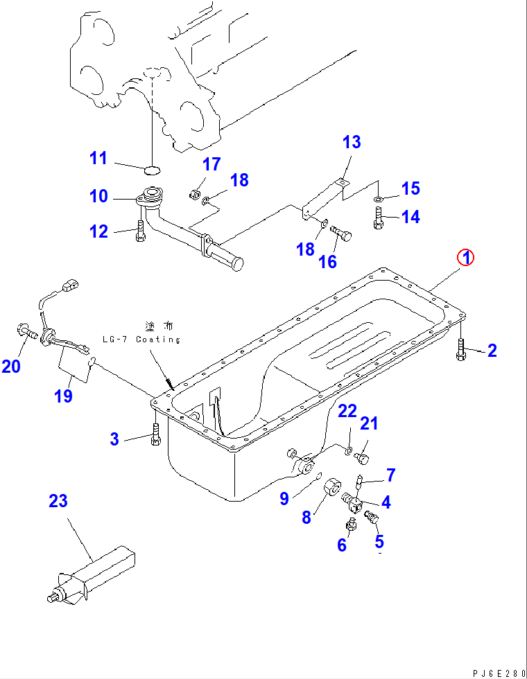 Diagram 6150-21-5550 PAN,OIL - Komatsu