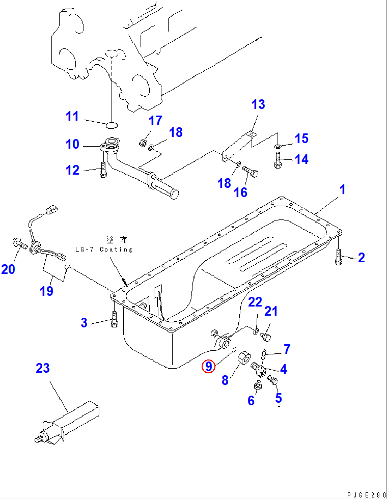 Diagram 07002-23634 O-RING (K2) - Komatsu