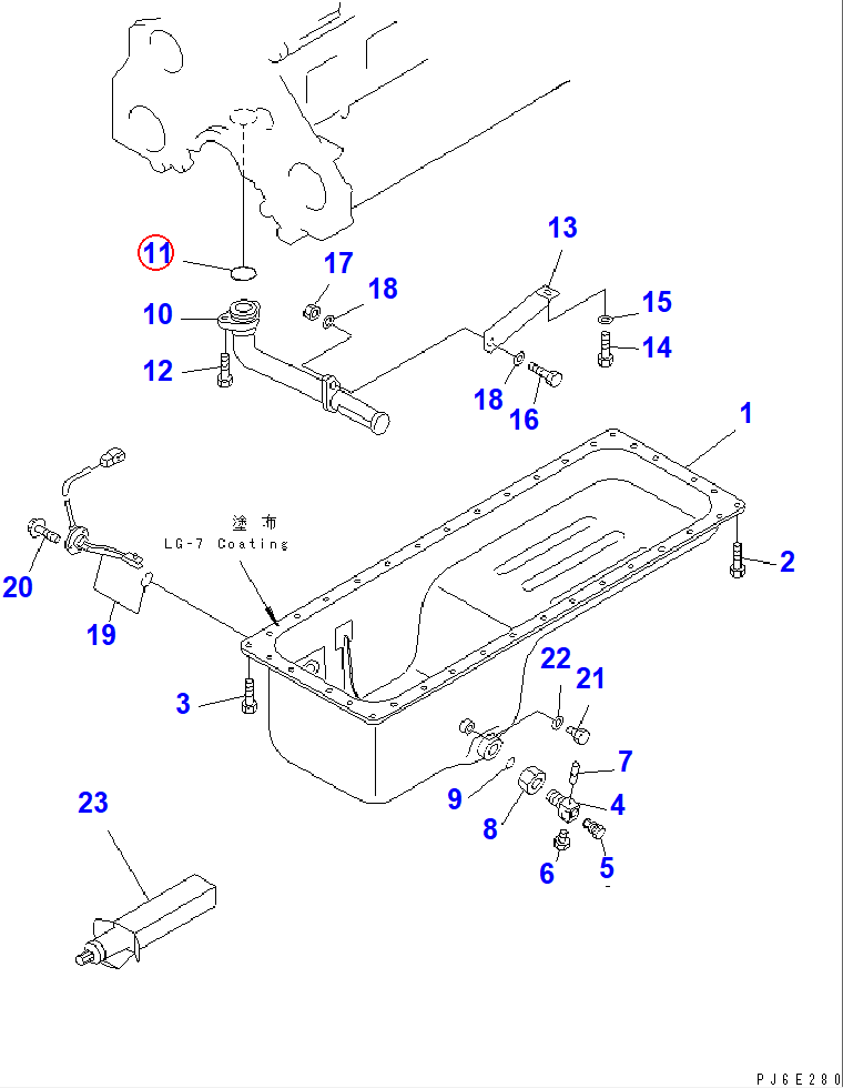 Diagram 07000-73045 O-RING (K2) - Komatsu