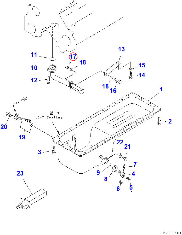 Diagram 01580-01008 NUT - Komatsu