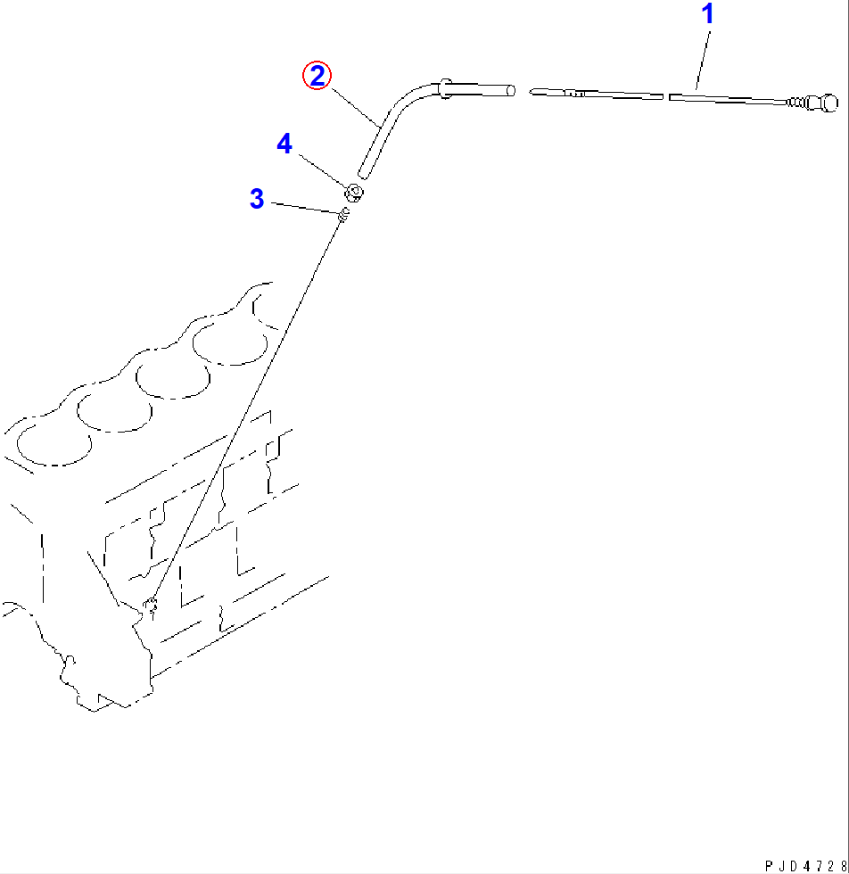 Diagram 6154-21-5410 GUIDE,OIL GAUGE - Komatsu