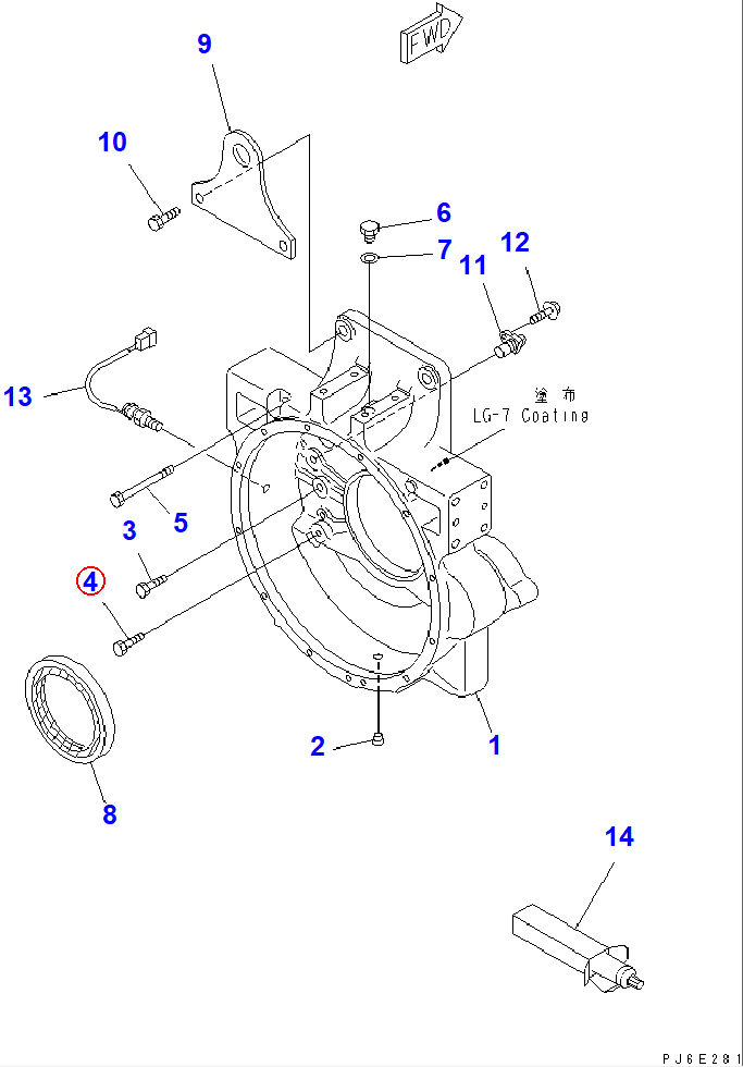 Diagram 01010-61660 BOLT - Komatsu