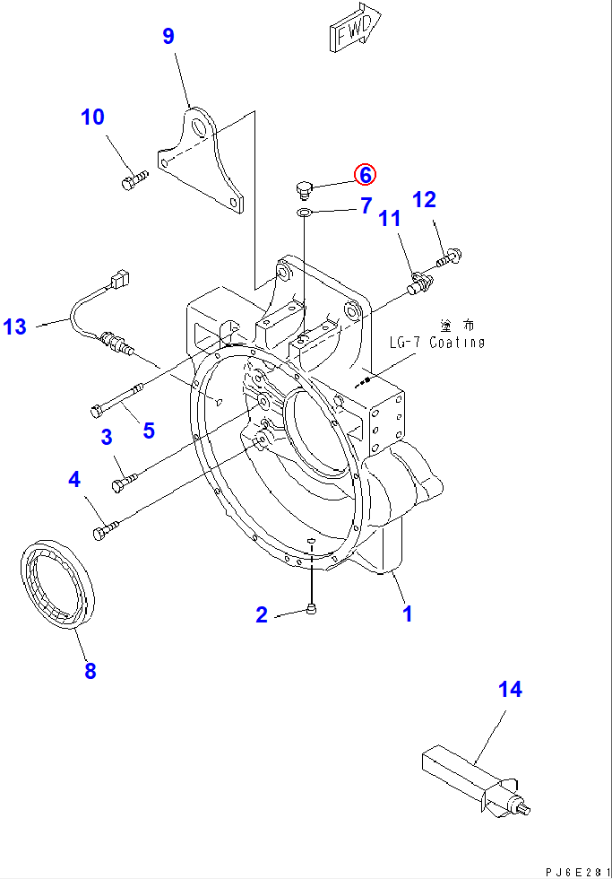 Diagram 6114-11-8910 PLUG - Komatsu