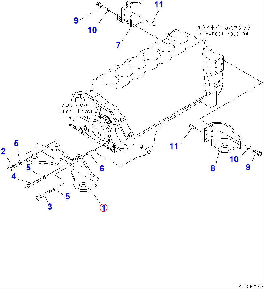 Diagram 6156-21-6310 BRACKET - Komatsu