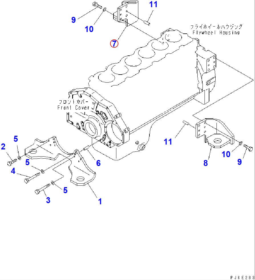 Diagram 6156-21-6321 BRACKET - Komatsu
