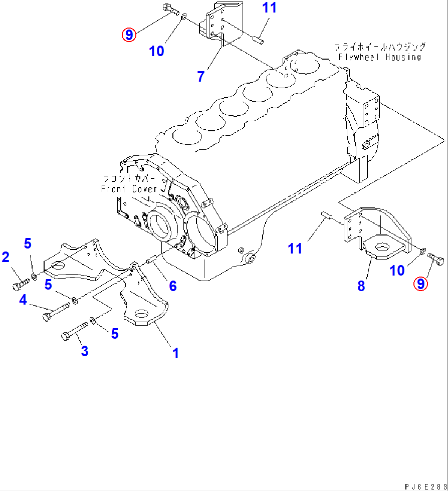 Diagram 01010-61445 BOLT - Komatsu