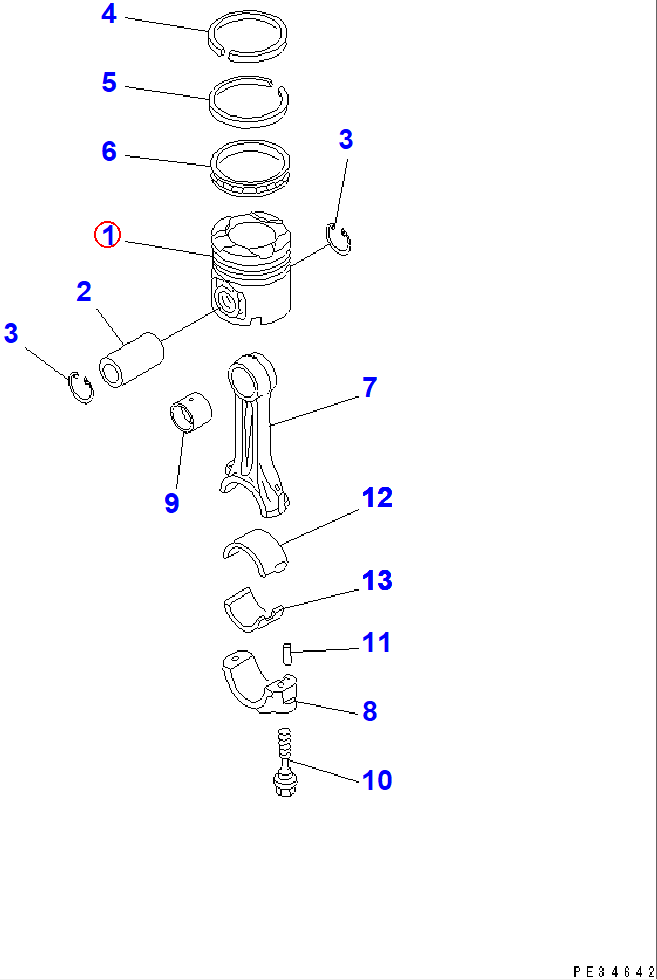 Diagram 6152-32-2510 PISTON - Komatsu