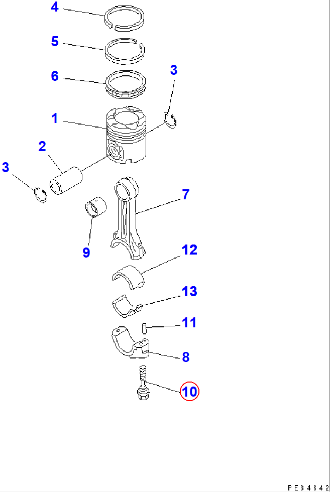 Diagram 6150-31-3310 BOLT - Komatsu