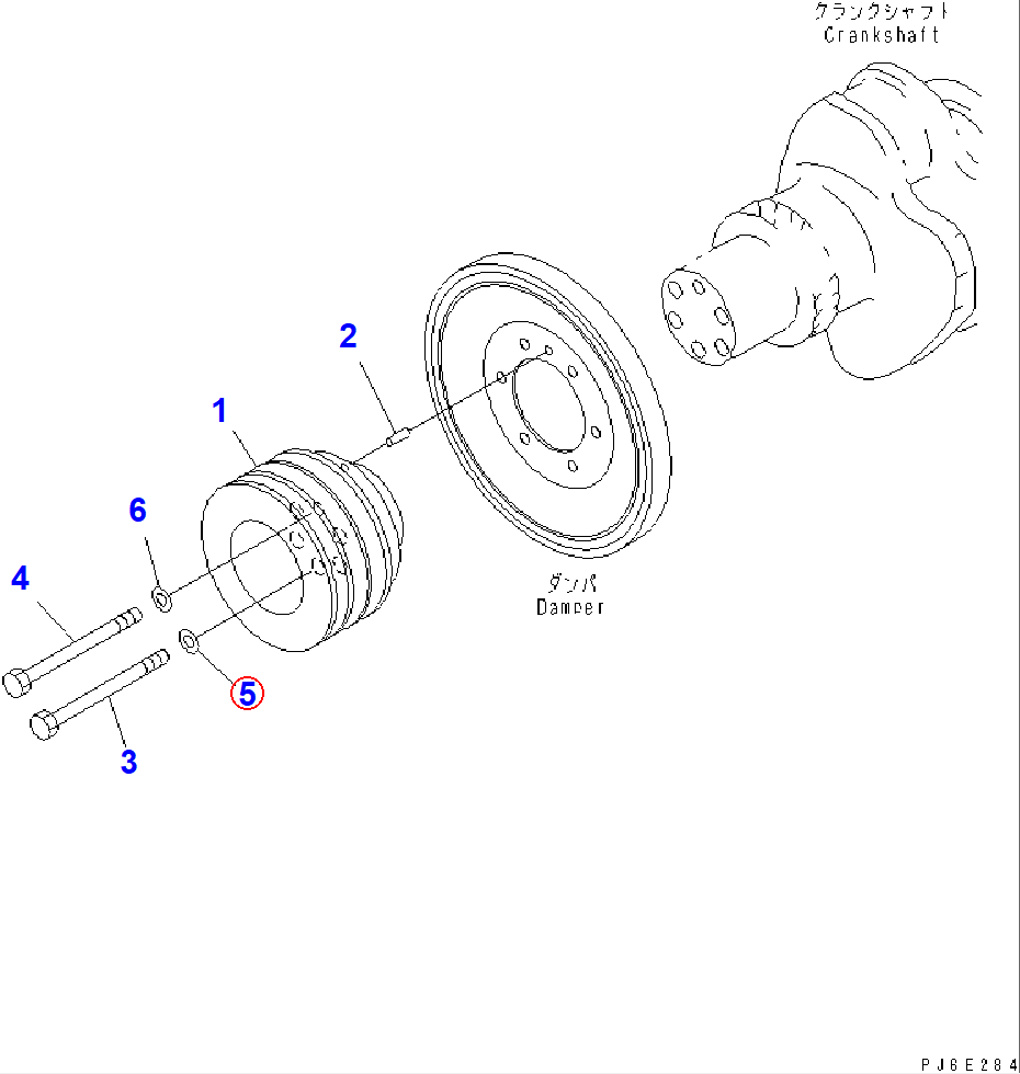 Diagram 6150-31-1810 WASHER - Komatsu