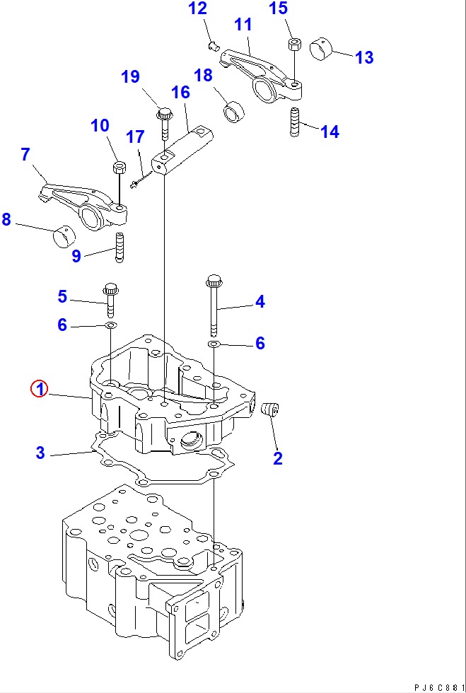 Diagram 6156-11-7110 HOUSING,ROCKER ARM - Komatsu