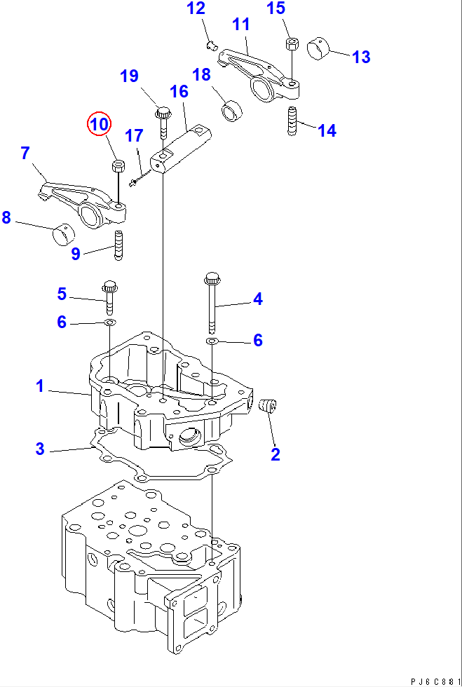 Diagram 01582-01008 NUT - Komatsu