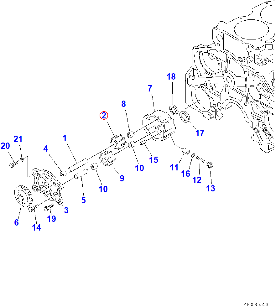 Diagram 6151-51-1511 GEAR,DRIVE - Komatsu