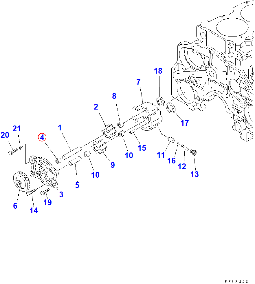 Diagram 6151-51-1430 BUSHING - Komatsu