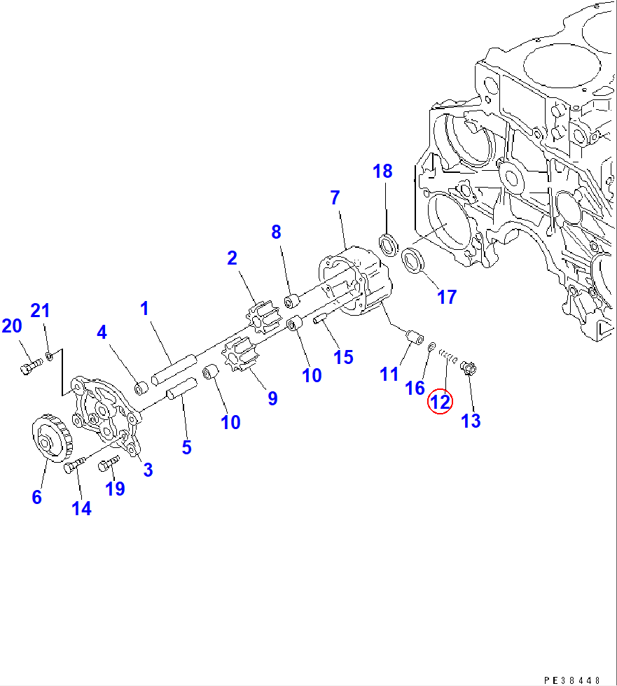 Diagram 6154-51-1650 SPRING - Komatsu