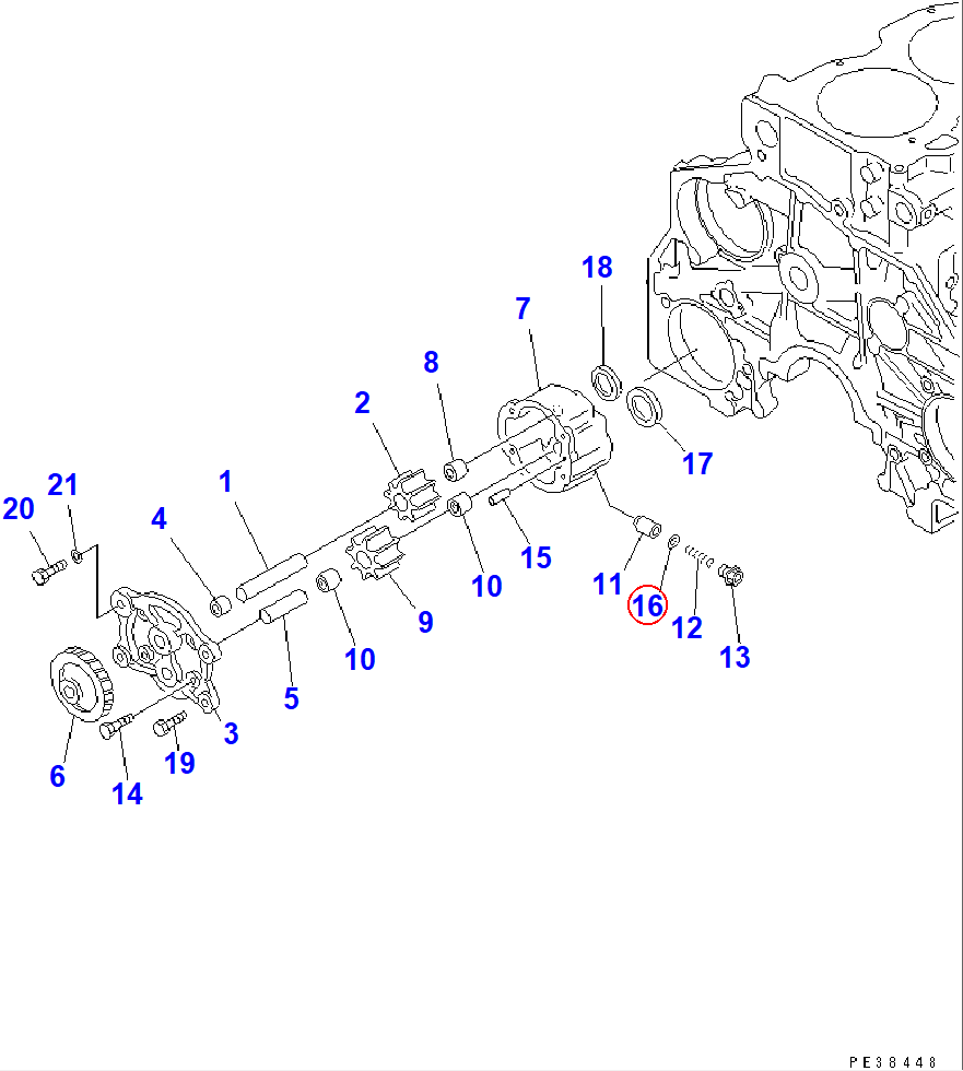 Diagram 6151-51-1710 SHIM,0.8MM - Komatsu
