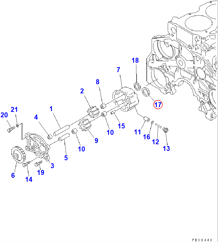 Diagram 6150-51-1710 RING (K2) - Komatsu