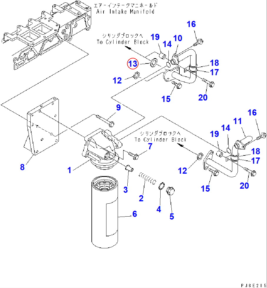 Diagram 6154-51-5810 GROMMET (K2) - Komatsu