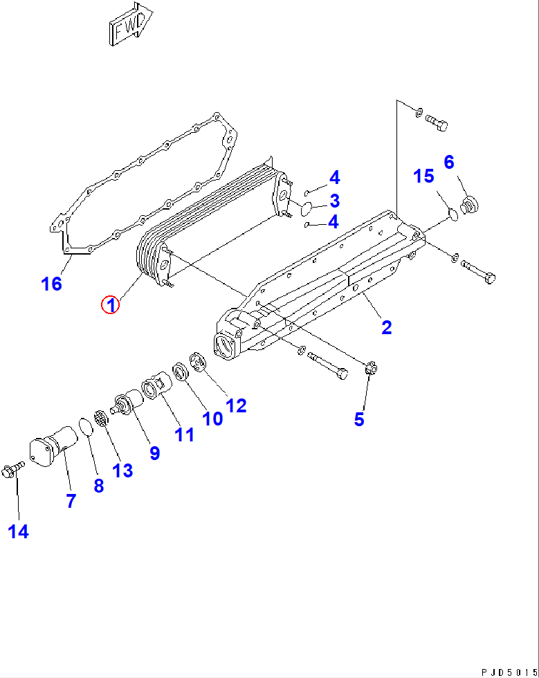 Diagram 6152-62-2210 ELEMENT - Komatsu