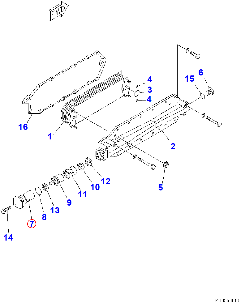 Diagram 6151-62-2130 COVER - Komatsu