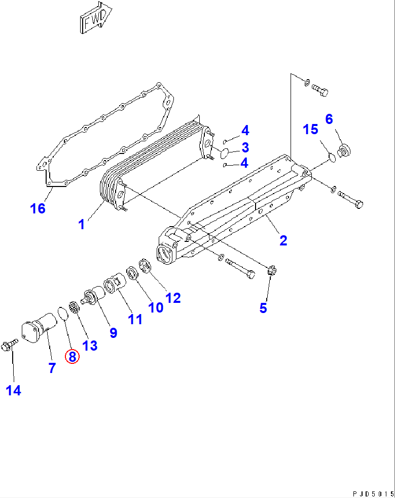 Diagram 07000-63042 O-RING (K2) - Komatsu