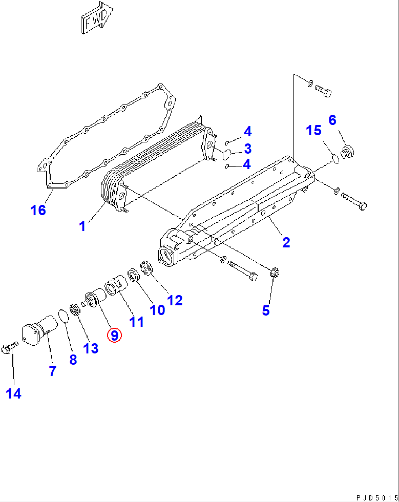 Diagram 6212-65-2610 THERMOSTAT - Komatsu