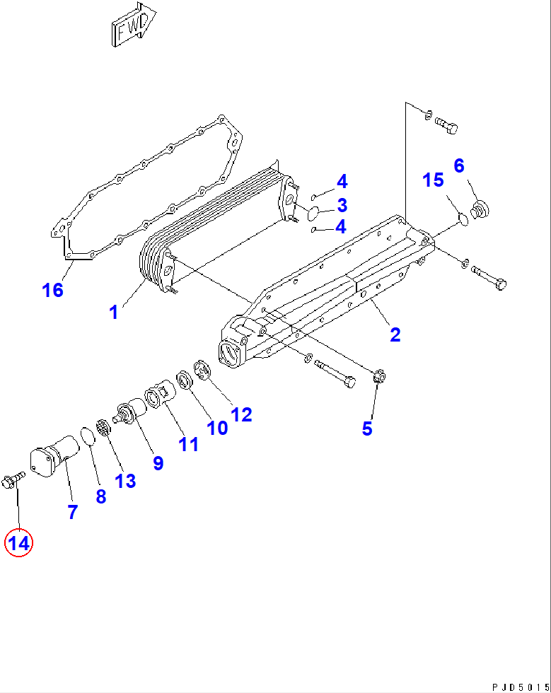 Diagram 01435-00825 BOLT - Komatsu