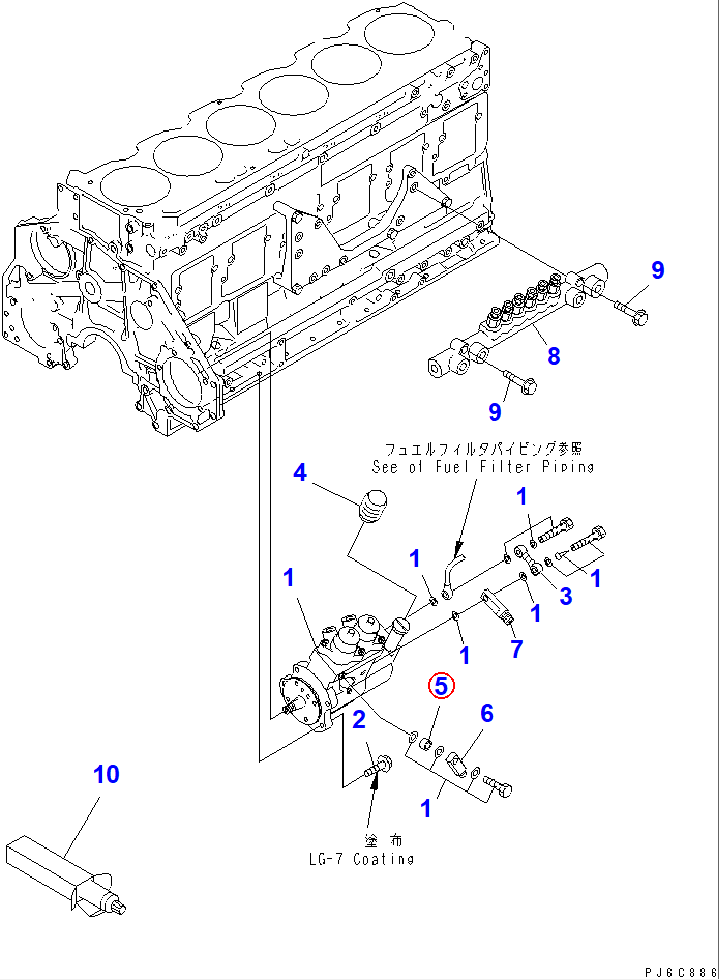 Diagram 6151-51-8490 SPACER - Komatsu