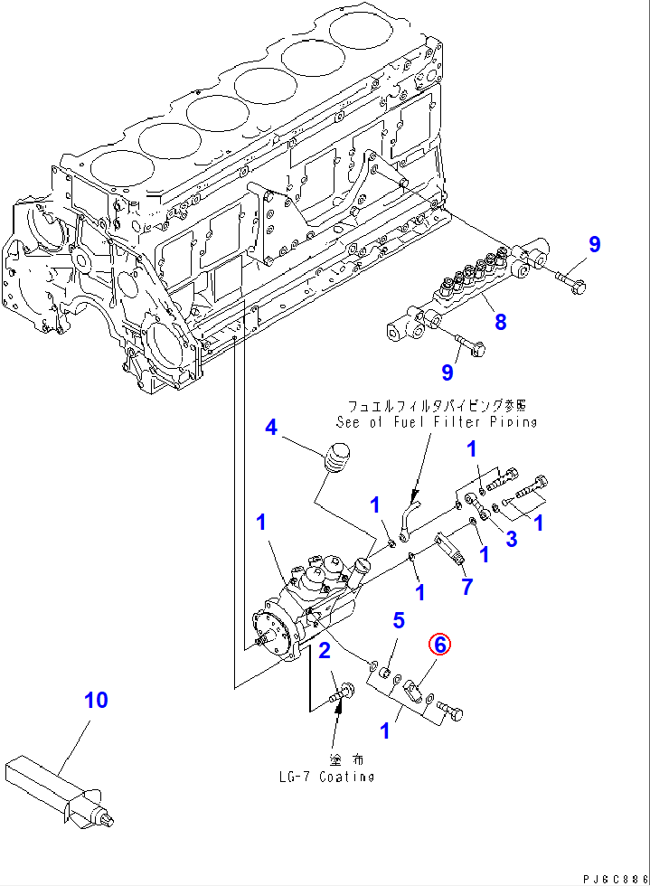Diagram 6151-71-8810 JOINT - Komatsu