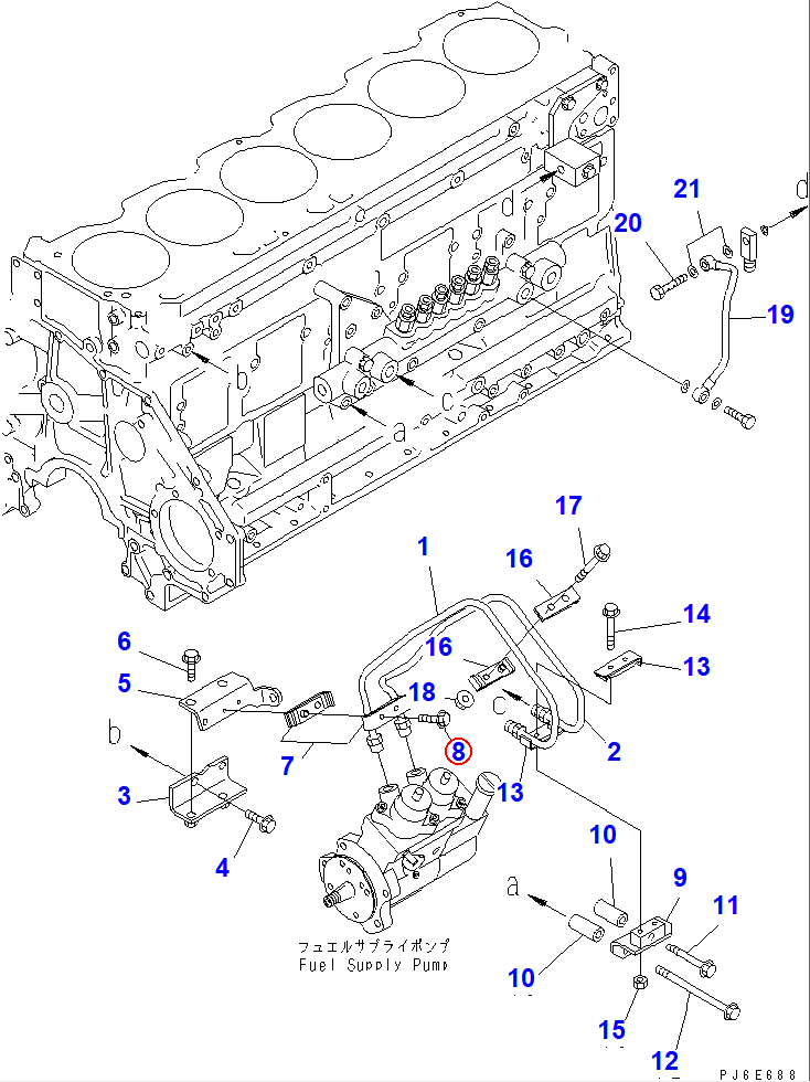 Diagram 01435-00630 BOLT - Komatsu