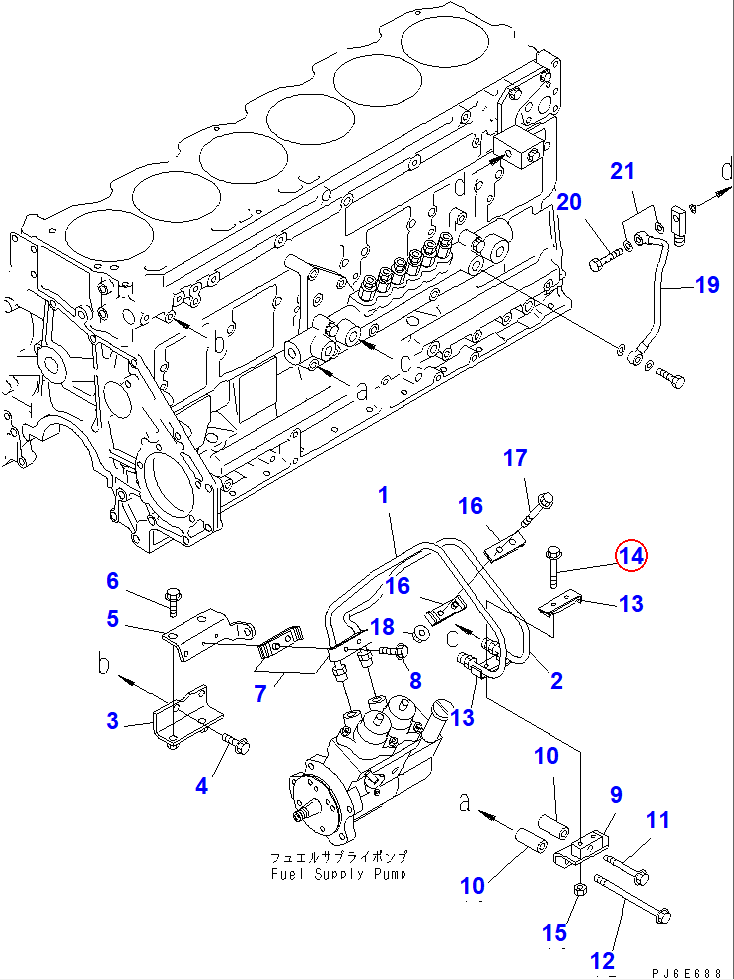 Diagram 01435-00655 BOLT - Komatsu