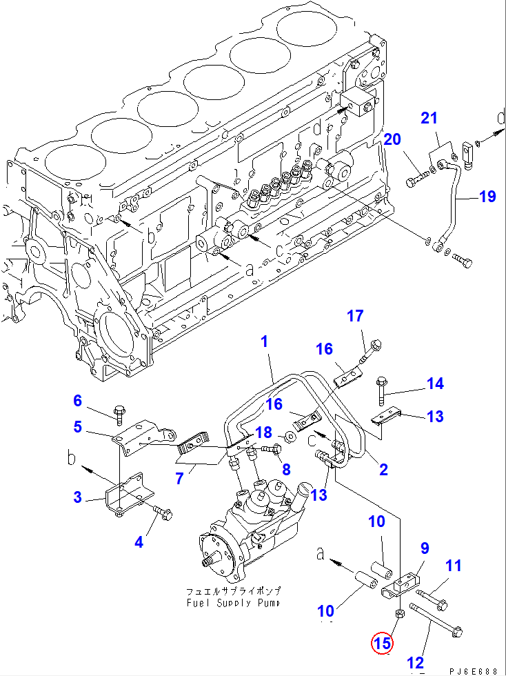 Diagram 01584-00605 NUT - Komatsu