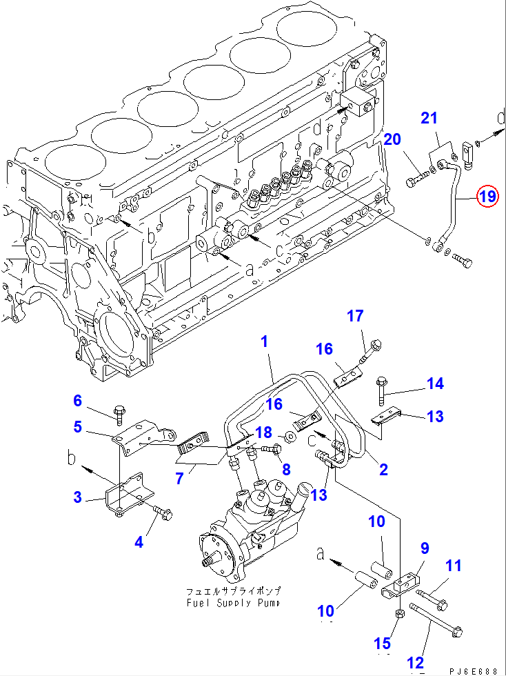 Diagram 6156-71-5451 TUBE,RETURN - Komatsu