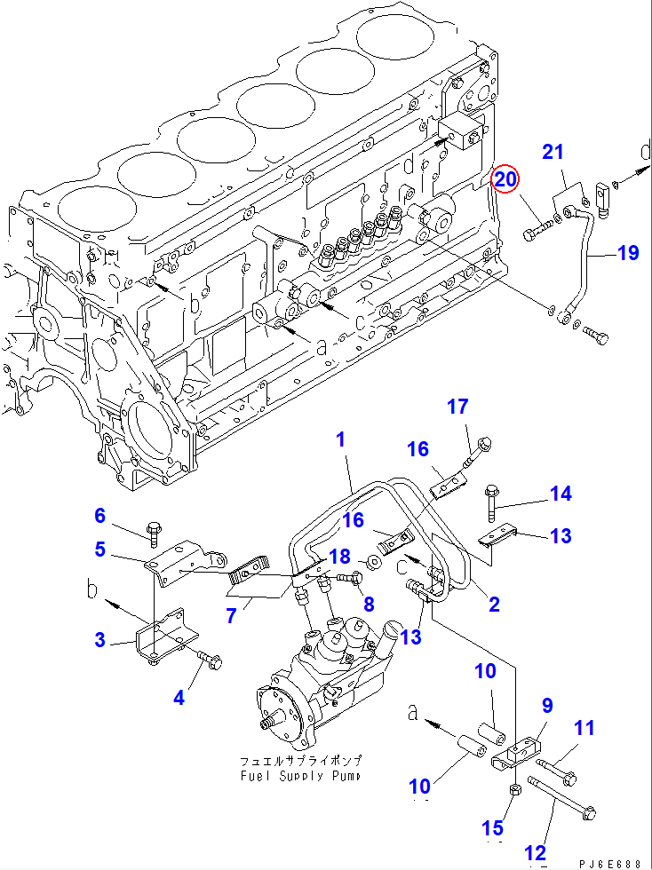 Diagram 6127-71-5710 BOLT,JOINT - Komatsu