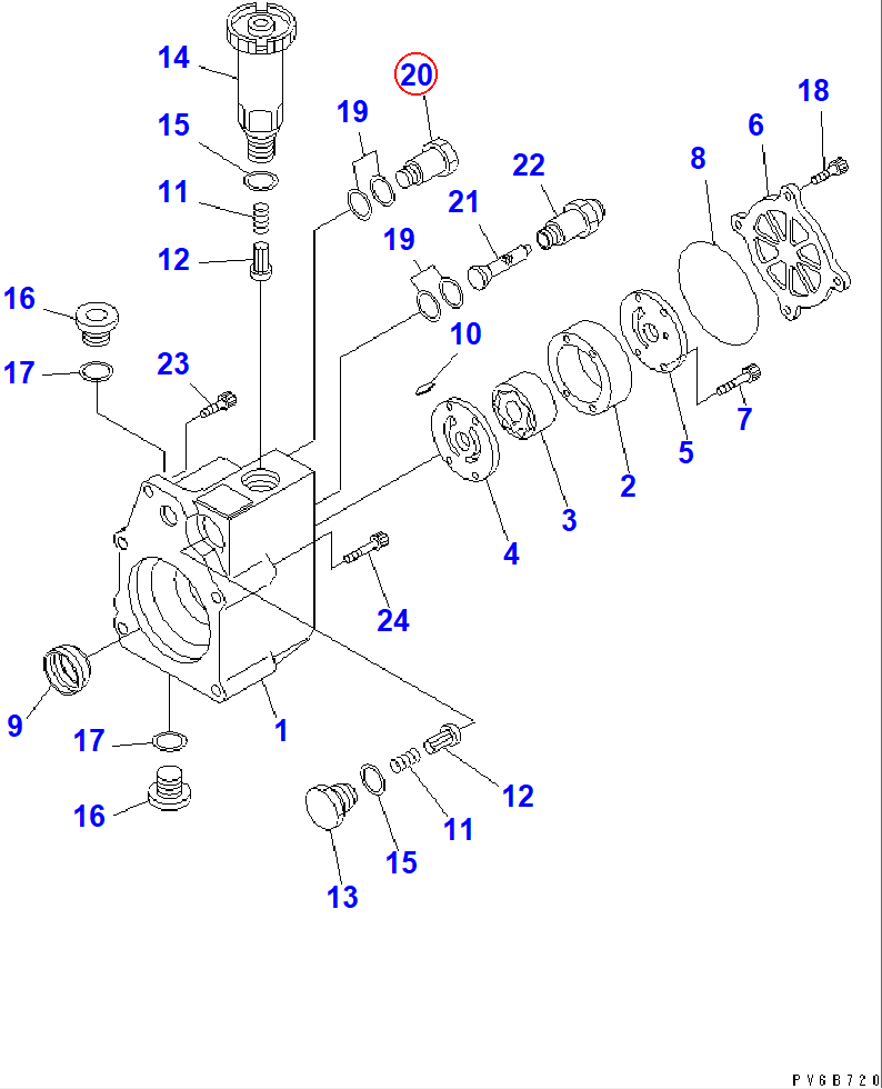 Diagram ND090310-0490 VALVE,OVERFLOW - Komatsu