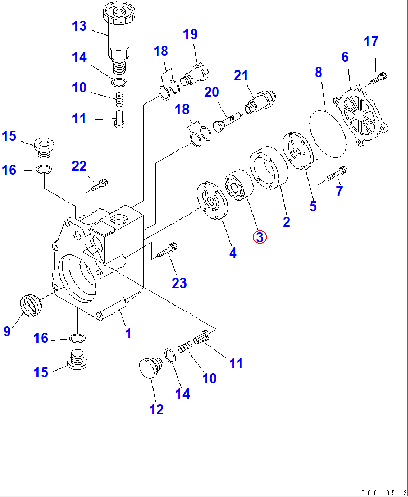 Diagram ND094230-0070 PUMP SUB ASS'Y - Komatsu