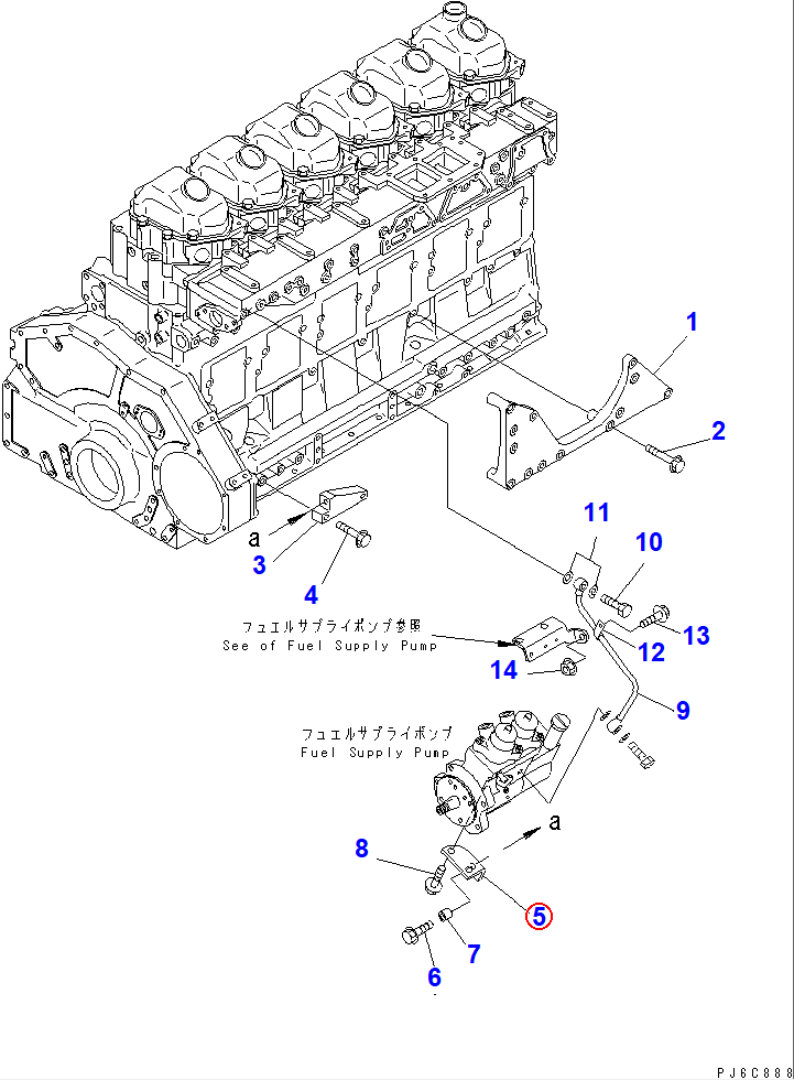 Diagram 6156-21-6130 BRACKET - Komatsu