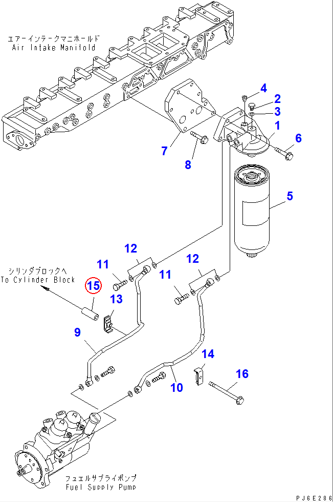 Diagram 6150-81-6940 SPACER - Komatsu