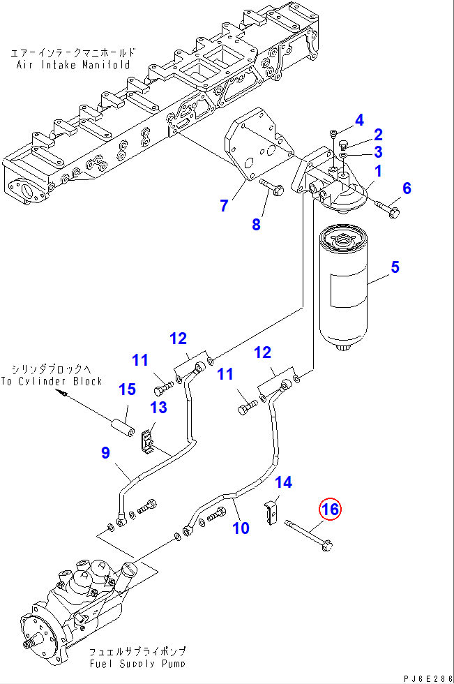 Diagram 01436-01005 BOLT - Komatsu