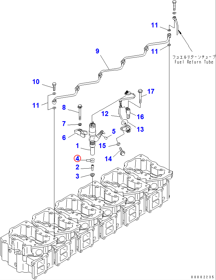 Diagram 07000-E2020 O-RING (K1) - Komatsu