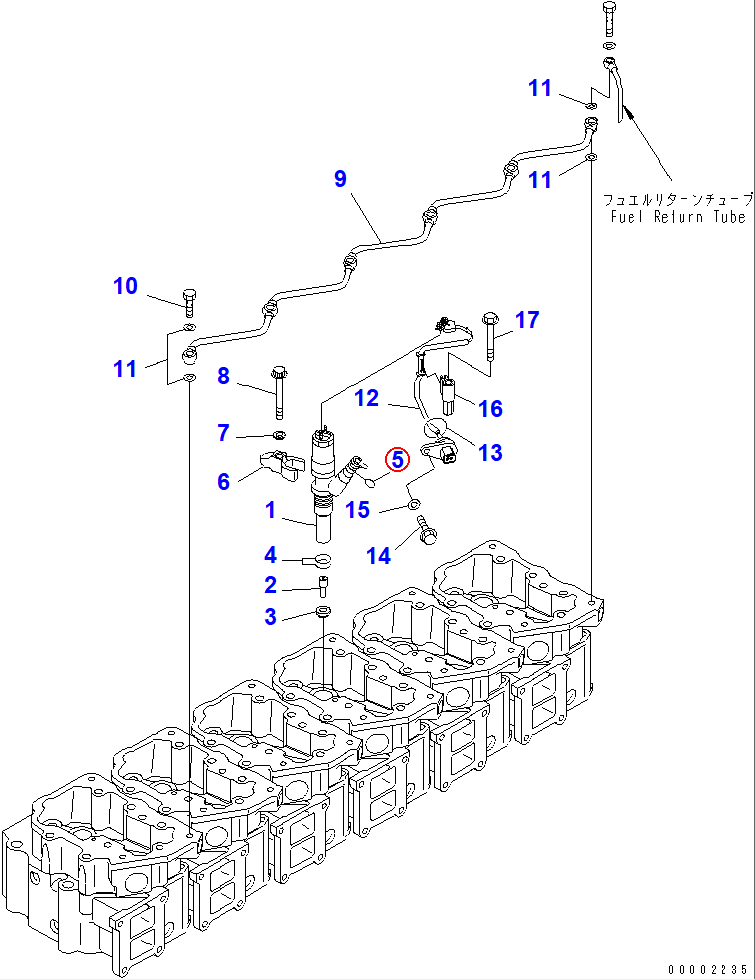 Diagram 07000-E2011 O-RING (K1) - Komatsu