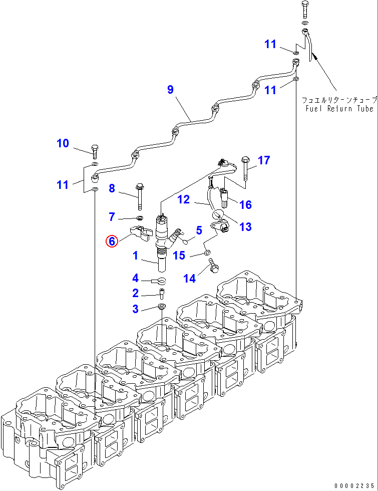 Diagram 6156-71-1161 HOLDER - Komatsu