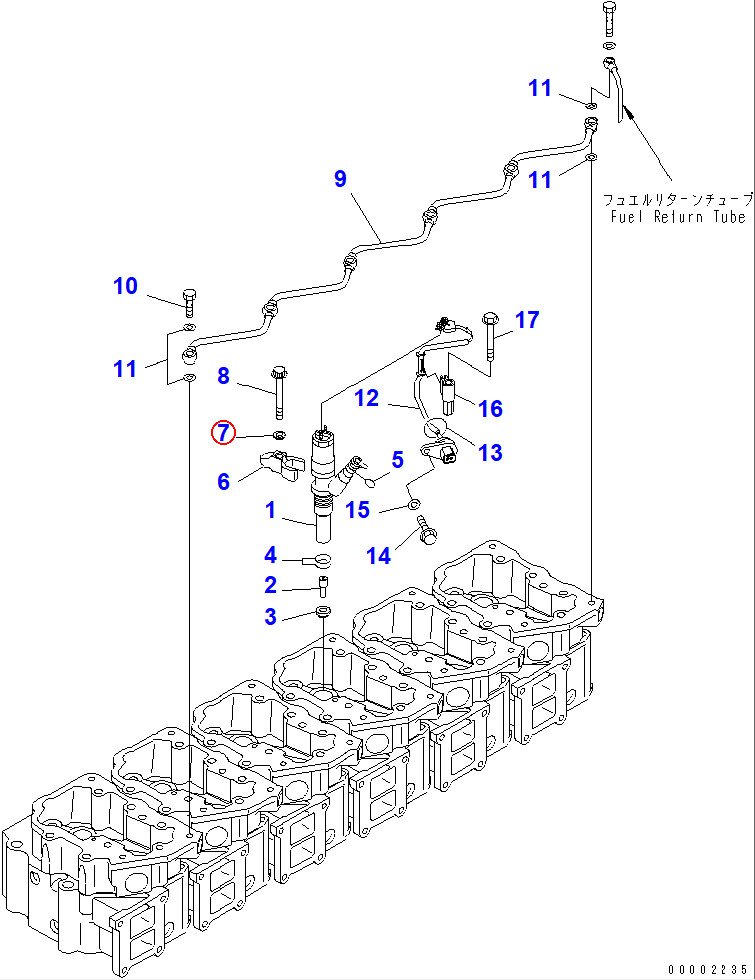 Diagram 6162-73-3640 WASHER - Komatsu