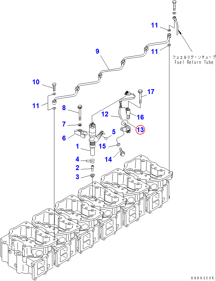 Diagram 07000-E3024 O-RING (K1) - Komatsu