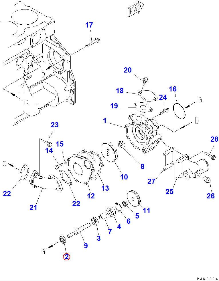 Diagram 6150-61-1510 SEAL,OIL (K6) - Komatsu