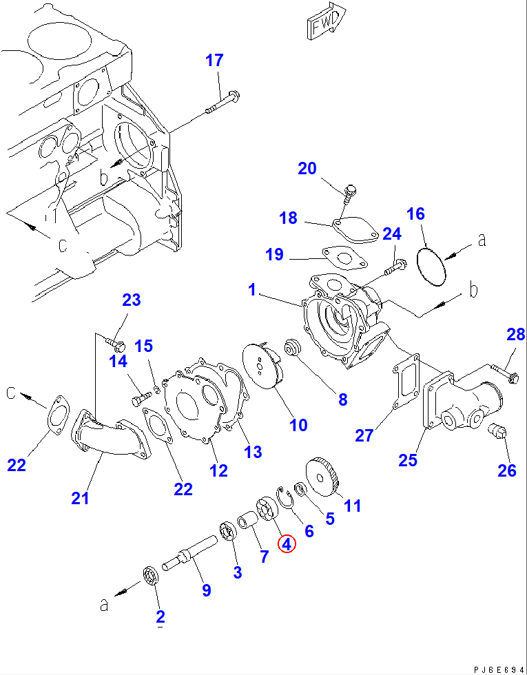 Diagram 06030-06304 BEARING,BALL - Komatsu