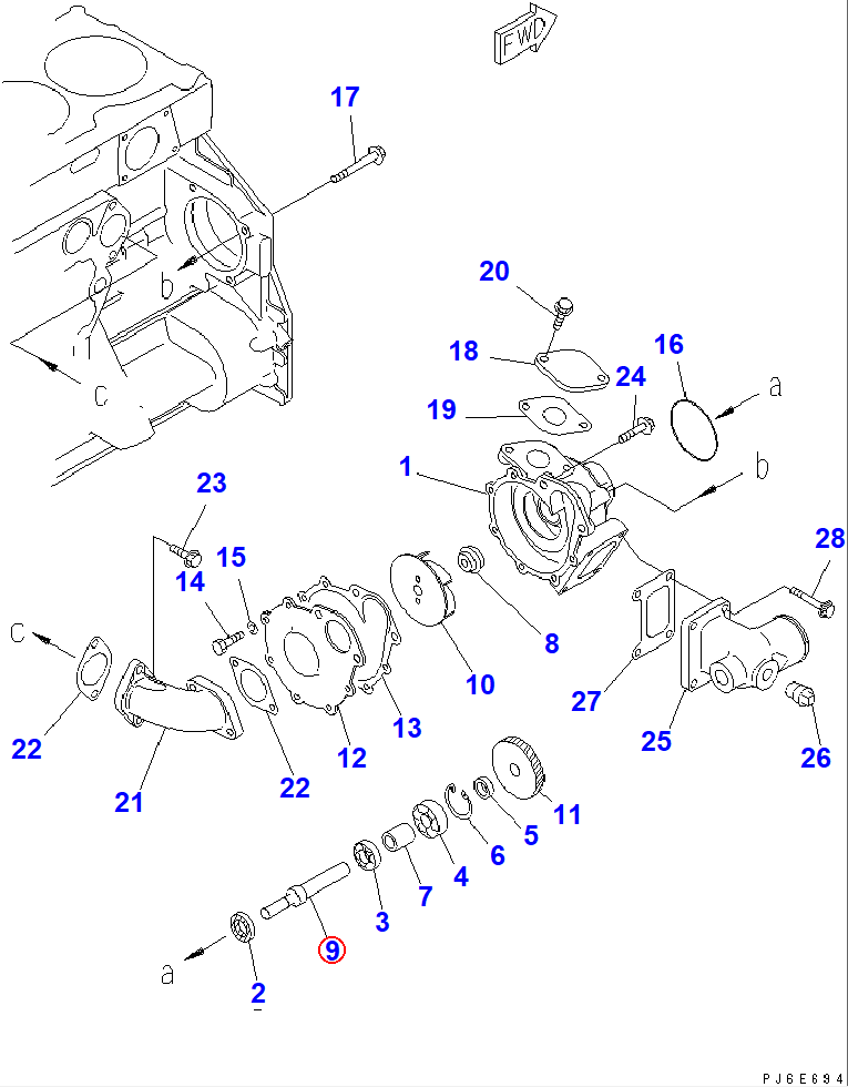 Diagram 6151-62-1310 SHAFT - Komatsu