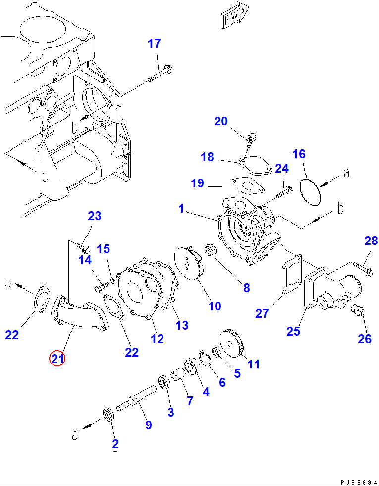 Diagram 6151-61-6311 CONNECTOR - Komatsu